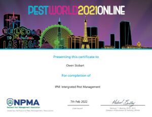 IPM NPMA certificate